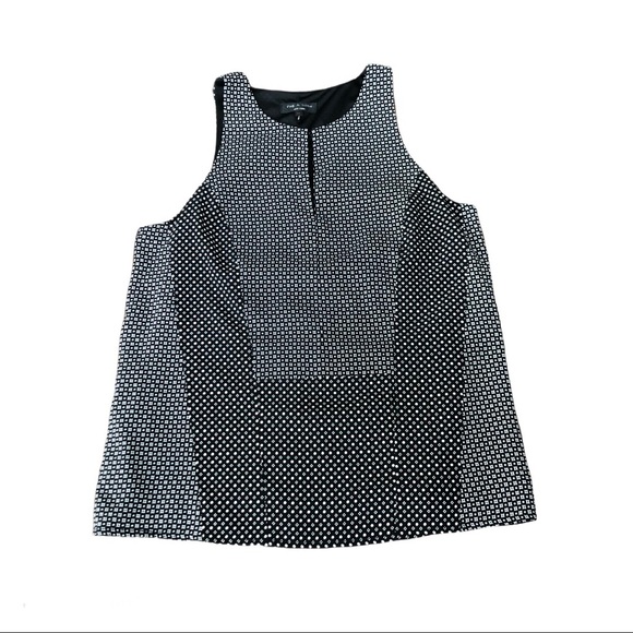 Rag & Bone Sleeveless Silk White Dotted Tank Top - Picture 4 of 8